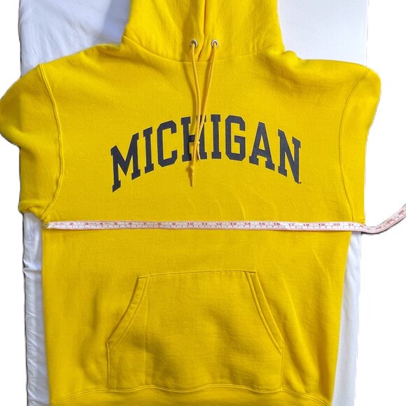 Champion Michigan Yellow Blue Hooded Sweatshirt Size medium - Picture 4 of 6